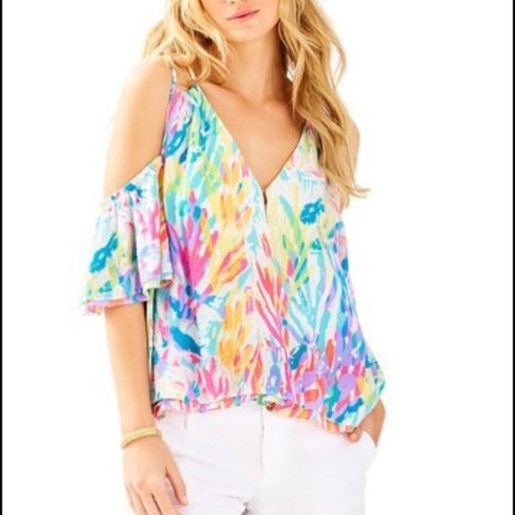Lilly Pulitzer Tops - XL Bellamie Top Sparkling Sands Lilly Pulitzer NWT